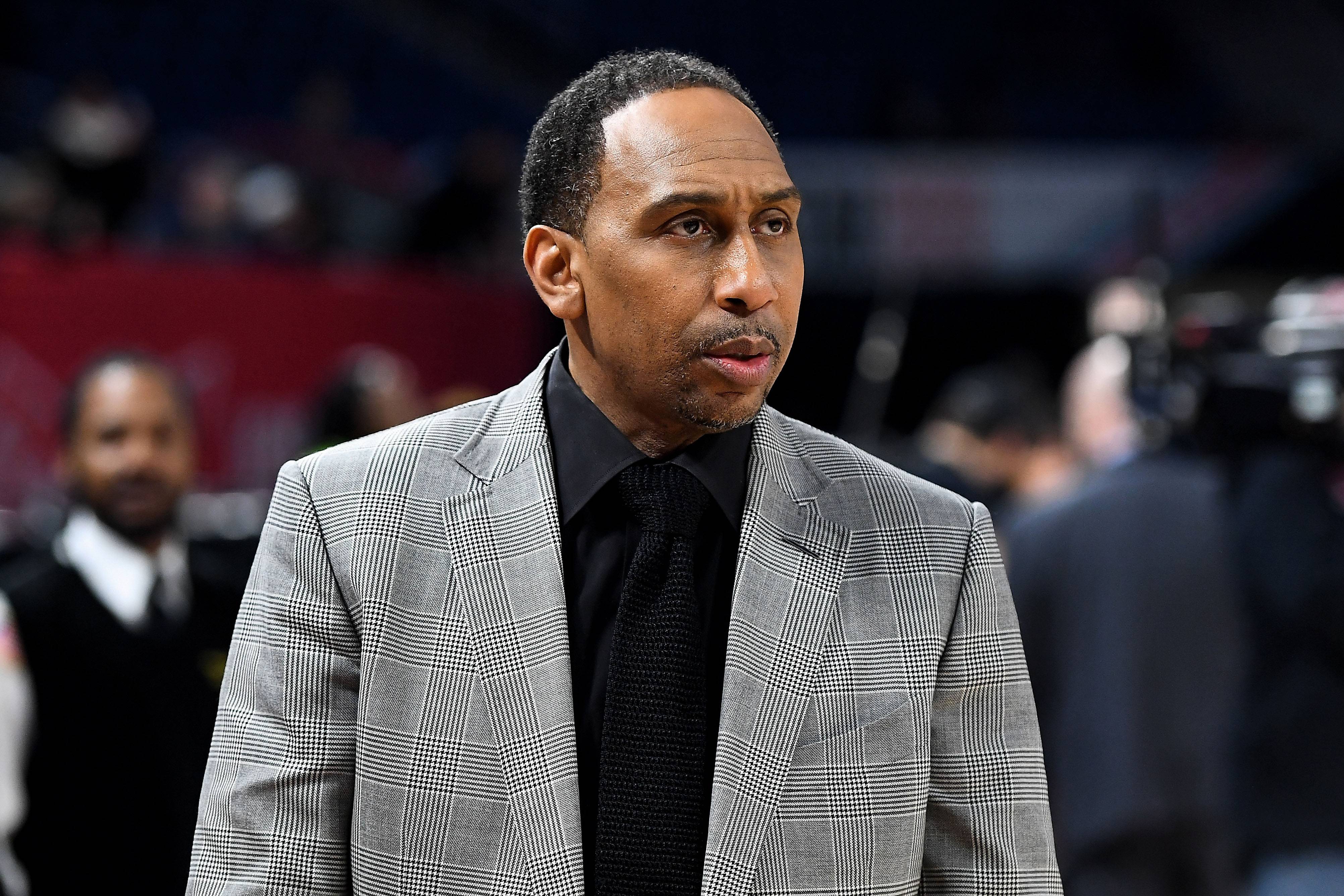 CHICAGO, ILLINOIS - FEBRUARY 14: Head coach Stephen A. Smith of Team Stephen A. looks on before the 2020 NBA All-Star Celebrity Game Presented By Ruffles at Wintrust Arena on February 14, 2020 in Chicago, Illinois. NOTE TO USER: User expressly acknowledges and agrees that, by downloading and or using this photograph, User is consenting to the terms and conditions of the Getty Images License Agreement. (Photo by Stacy Revere/Getty Images)