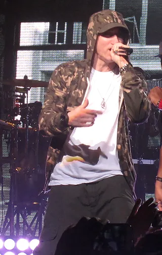 "So Much Better" - Nothing suits Eminem better and brings back the pleasant memories of the past than that classic Dr. Dre sound. Heavy keys and subtle snare.(Photo: Brian Prahl / Splash News)