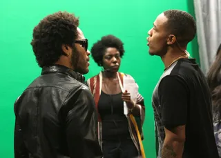 The Green Room - Lenny Kravitz and Bow Wow backstage.(Photo:&nbsp; Bennett Raglin/Getty Images for BET)