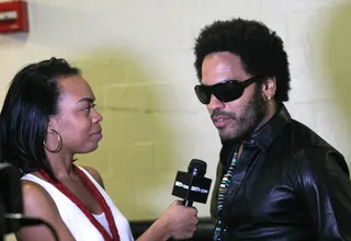 Up Close and Personal - Content curator Taj Rani interviews Lenny Kravitz backstage for 106.&nbsp;(Photo:&nbsp; Bennett Raglin/Getty Images for BET)