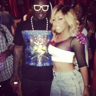 K. Michelle @kmichellemusic - "This crazy guy has made me smile tonight! Thanks T-Pain.&nbsp;@tpain" Love and Hip Hop: Atlanta's K. Michelle snaps a flick with auto-tune king T-Pain.(Photo: K. Michelle via Instagram)