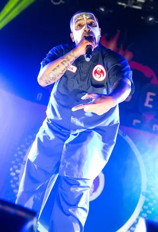 Tech N9ne Featuring Brotha Lynch Hung and Sundae – 'What’s Yo Psycho?' - Tech's choice of beat makes the experience even more haunting.(Photo: Joe Lester/Press Line Photos/Splash News)