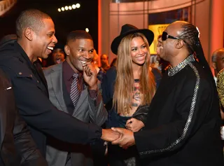 Beyoncé - Queen Bey had no problem bowing down to one of her mentors and saluted the Motown king when she headed up a Grammy all-star tribute with Ed Sheeran to Stevie this year.&nbsp;(Photo: Michael Kovac/WireImage)