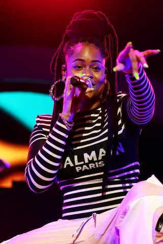 Bri Steves performs at the STAPLES Center. - (Photo by Ser Baffo/Getty Images for BET)&nbsp;