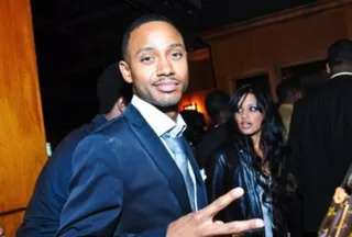 106 & Park at the Park - BET's Terrence J. stops for the cameras as he mixes with celebs and politicos in D.C. at Love. (That's Rocsi in the background). (Photos Courtesy of Dr. Miles Gray)