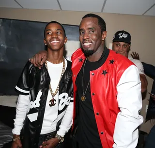 The Saga Continues - Young Christian lived up to his heir to the throne status as he kicks it with his pops Diddy.(Photo: Shareif Ziyadat/WireImage)