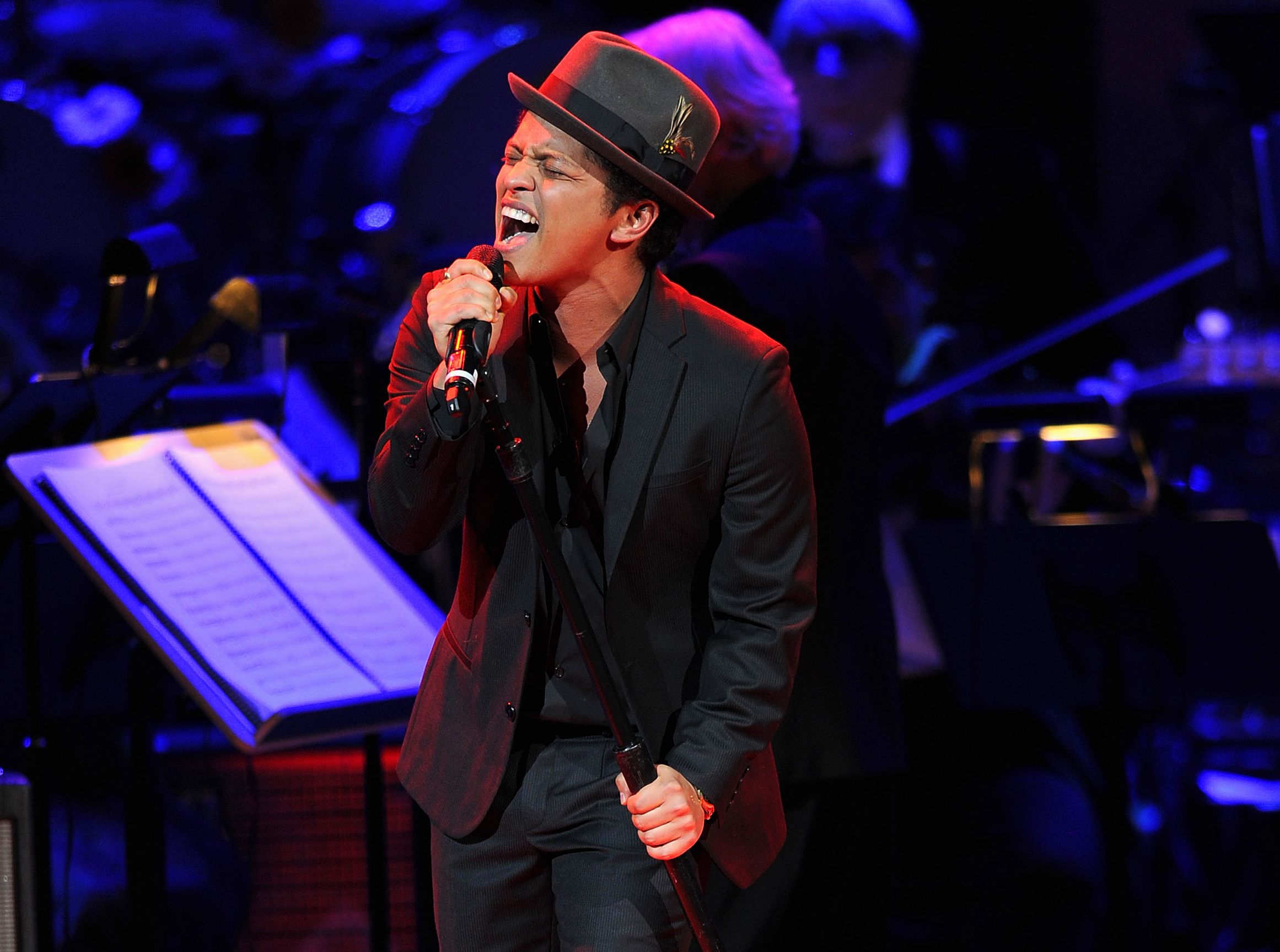 Bruno Mars - With his chart-topping retro-soul stylings, Mars could add a trophy for Best Male R&amp;B Artist to his already crowded mantle.&nbsp; (Photo: Jamie McCarthy/Getty Images)