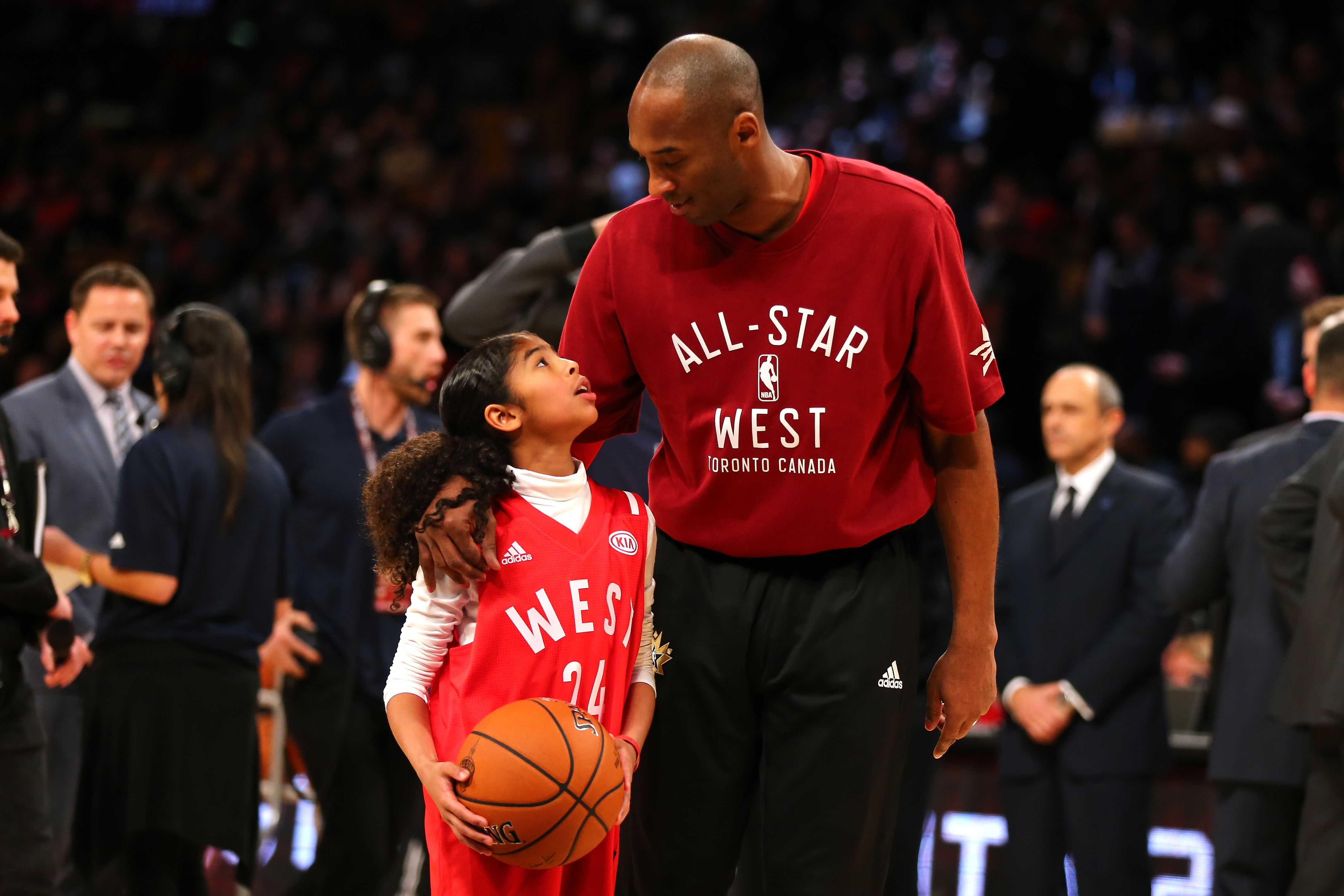 Gianna "Gigi" Bryant and Kobe Bryant (Photo by Elsa/Getty Images)