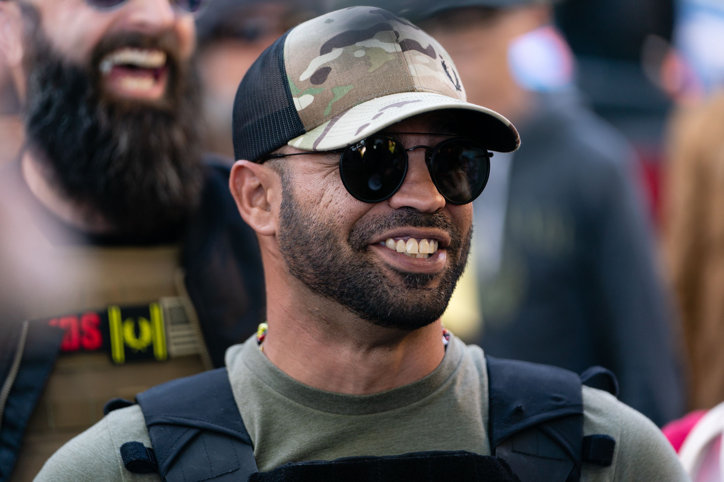 ATLANTA, GA - NOVEMBER 18: Enrique Tarrio, leader of the Proud Boys, a far-right group, is seen at a "Stop the Steal" rally against the results of the U.S. Presidential election outside the Georgia State Capitol on November 18, 2020 in Atlanta, Georgia. (Photo by Elijah Nouvelage/Getty Images)