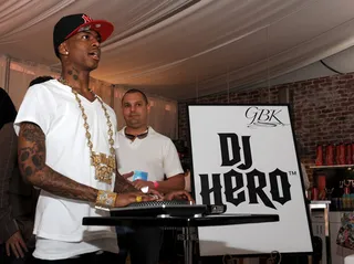 Soulja Boy - Soulja Boy tries his hand at the game. (Photo by Amanda Edwards/PictureGroup)