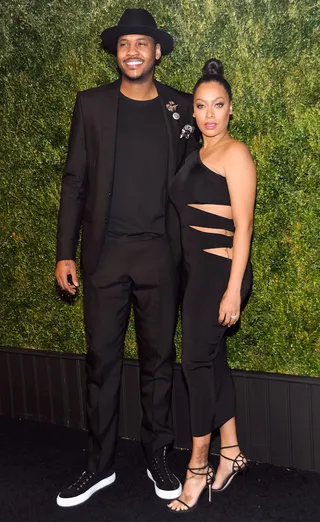 Looks Like Money - Carmelo and La La Anthony looked sleek and sexy at the 11th Annual Chanel Tribeca Film Festival Artists Dinner in New York City.(Photo: Rabbani and Solimene Photography/Getty Images)