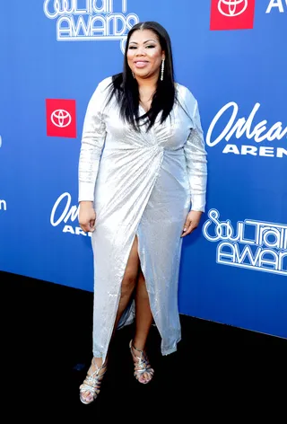 &nbsp;We Love This Sequin Wrap Dress Raquel Harper Is Rockin'!&nbsp; - (Photo: Leon Bennett/Getty Images for BET)