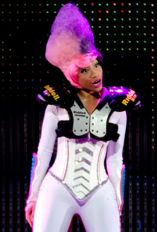 Nicki Minaj (@nickiminaj) - Nicki is currently on the I Am Music Tour.TWEET: "ON APRIL 3RD THE 'I AM MUSIC TOUR' WILL SHUT DC DOWN!!!!! MEET ME @ MY OFFICIAL AFTER PARTY @ 'THE PARK AT 14TH' XOXOXO"(Photo Jeff Fusco/Getty Images)