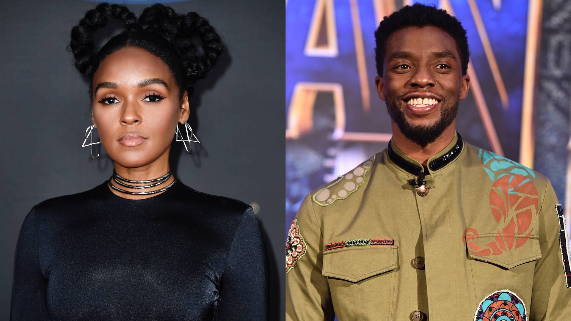 Janelle Monáe and Chadwick Boseman on BET Buzz 2020.