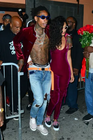Wiz Khalifa - Wiz Khalifa and his girlfriend Izabela Guedes&nbsp;are spotted leaving Warwick Night Club in Hollywood.&nbsp;(Photo: WENN.com)