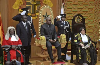 Mahama’s Vision for the Future - NDC candidate and incumbent president John Mahama ran on a platform that stressed a vision of increasing prosperity for the country. Mahama promised voters to put Ghana on the path of becoming a middle-income country.&nbsp;(Photo: AP Photo/Christian Thompson)