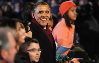 Rocking Out - The first family enjoys the concert at the ceremony.&nbsp;(Photo: Olivier Douliery-Pool/Getty Images)