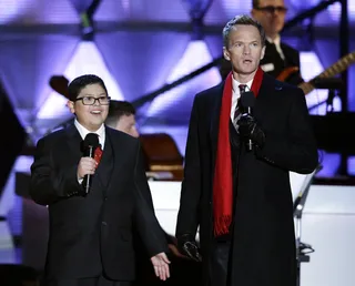 Happy Holidays - Actor Neil Patrick Harris hosted the ceremony and joked with Rodriguez about joining the Obamas in Hawaii for Christmas.(Photo: AP Photo/Alex Brandon)