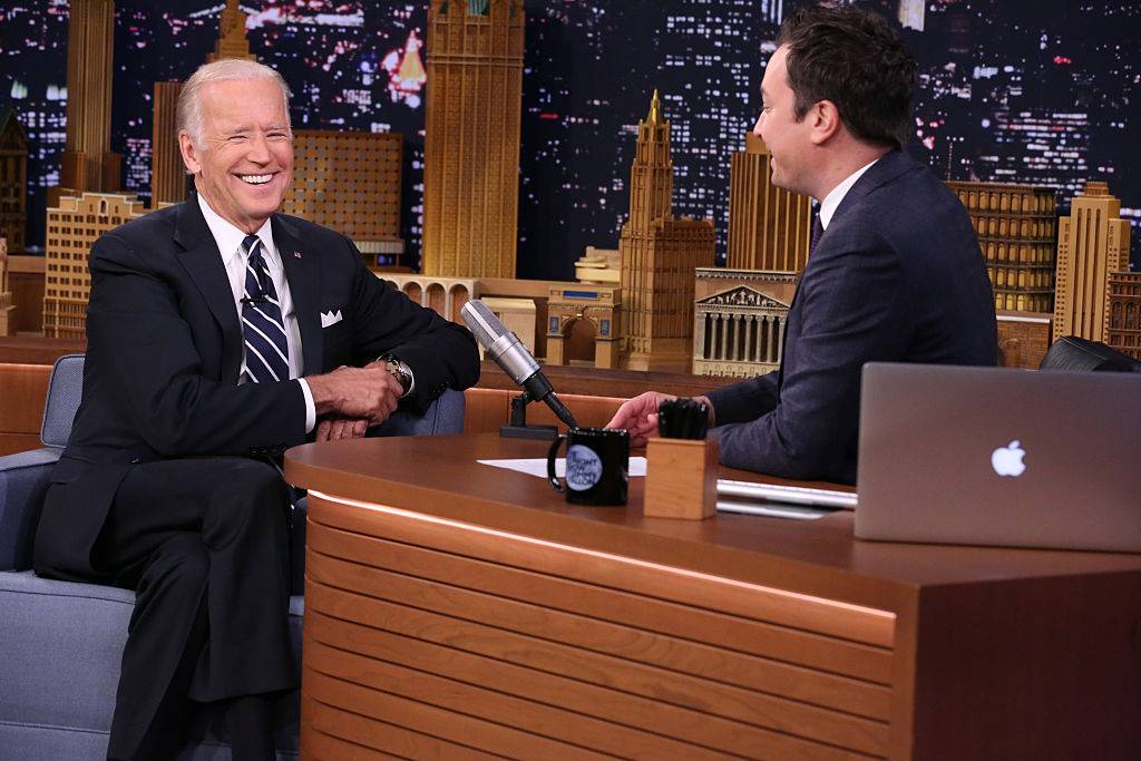 Joe Biden during an interview with Jimmy Fallon 