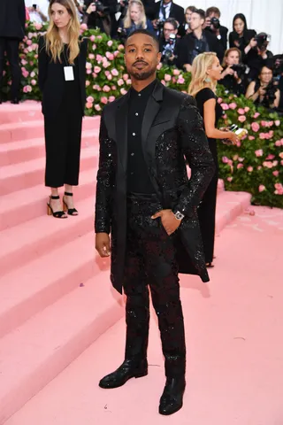 Michael B. Jordan in Coach - (Photo: Dimitrios Kambouris/Getty Images for The Met Museum/Vogue)&nbsp;