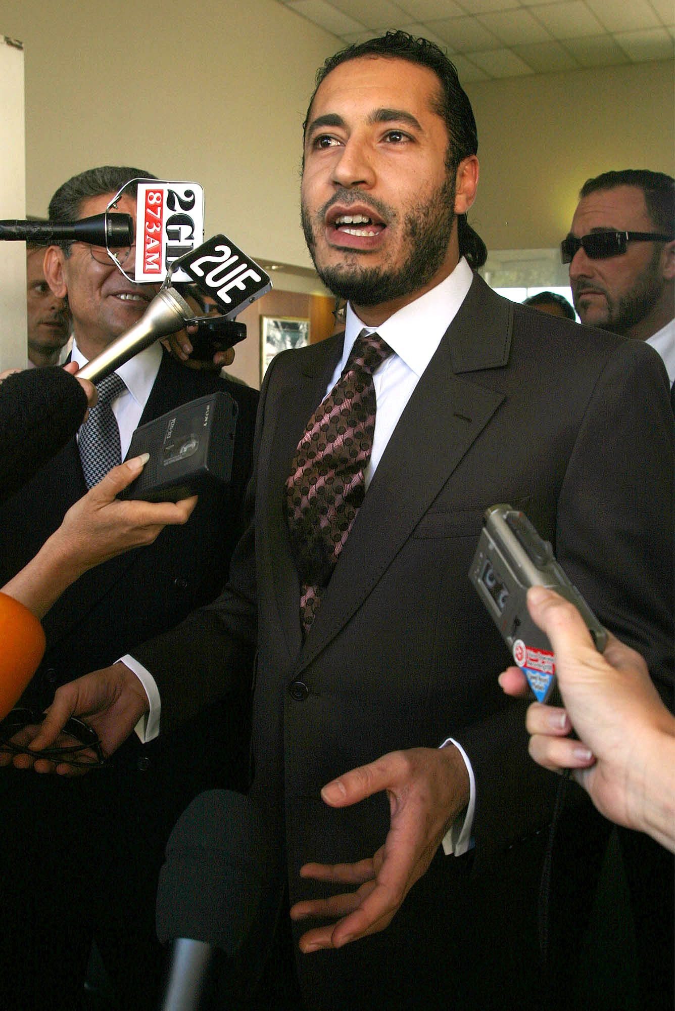 Gadhafi Son Under House Arrest After Threatening Revolt - Son of slain Libyan leader Moammar Gadhafi has been placed under house arrest in Niger after warning of a revolt against Libya's new government.&nbsp;(Photo: AP Photo/Dan Peled, File)