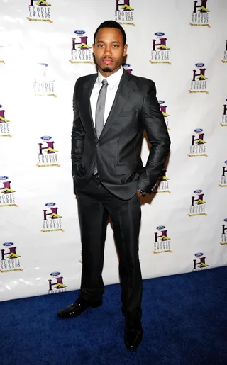 Terrence J\r - The 106 &amp; Park host makes a more formal turn in a crisp suit and tie at the 9th annual Hoodie Awards in Las Vegas.&nbsp; \r\r(Photo: Ethan Miller/Getty Images for Hoodie Awards)