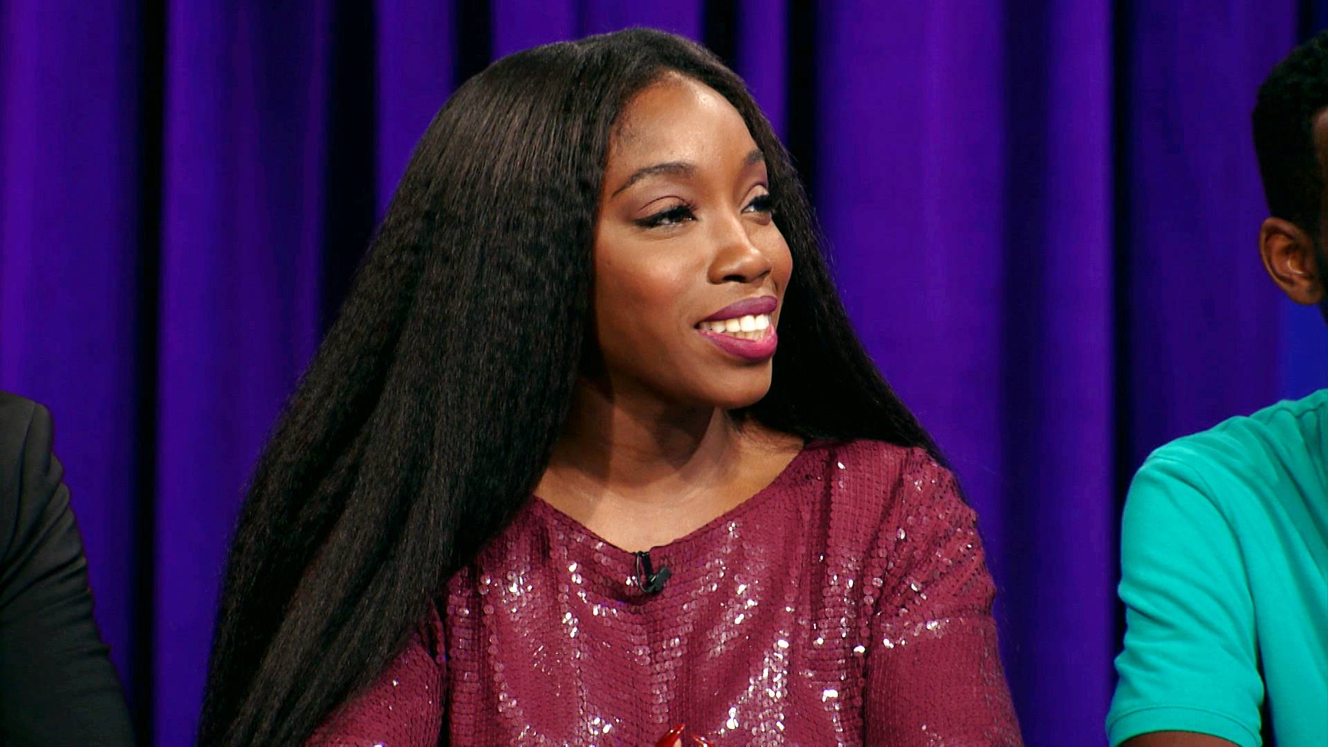 Singer Estelle on episode 111 of BET's New game show Face Value.