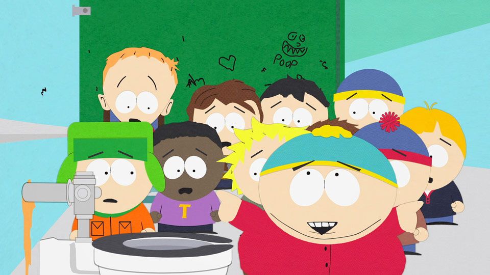 Cartman, kyle, Stan, Tolkien, Tweek, Timmy, poop & pee, BET, crap