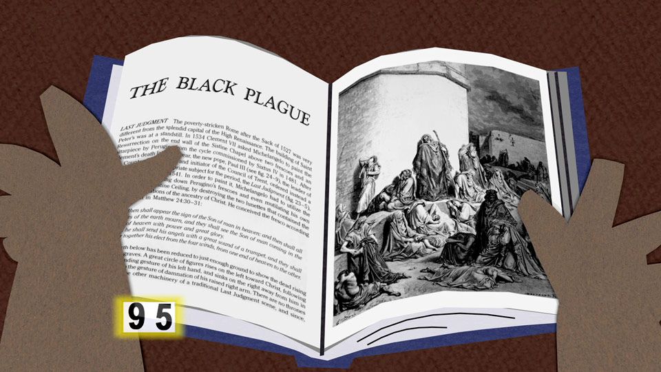 Books, chef, kyle, Stan, Cartman, Kenny, poop & pee, plagues, Nancy ...
