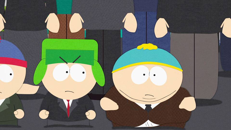 Grandpa Marsh, Randy Marsh, Sharon Marsh, Cartman, Kenny, kyle, Stan