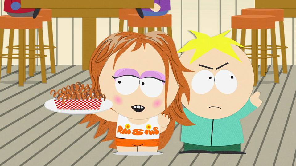 Butters, Raisins, Cancer, Mrs. Stotch, Mr. Stotch, hooters Butters