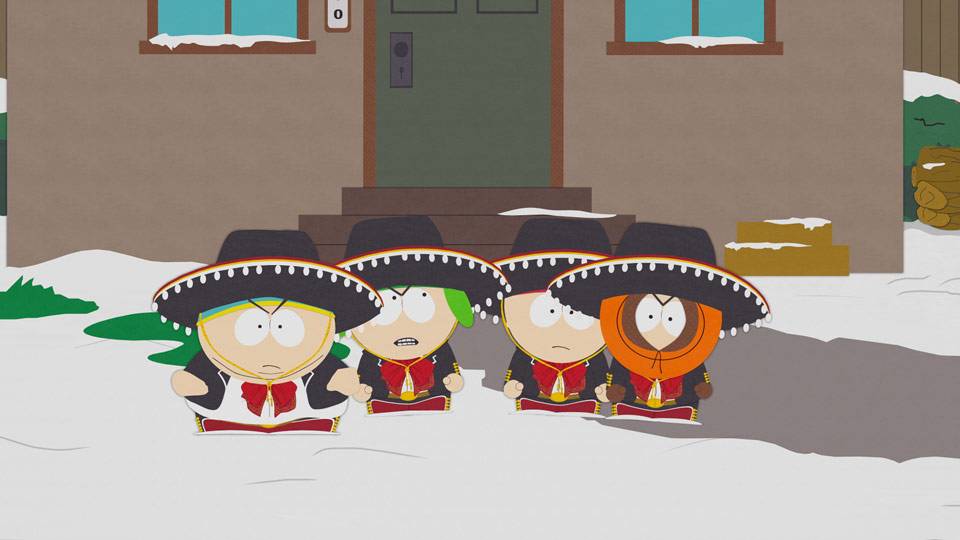 Craig, Pirates, Randy Marsh, Peruvian Flute Band, Cartman, Kenny, Stan