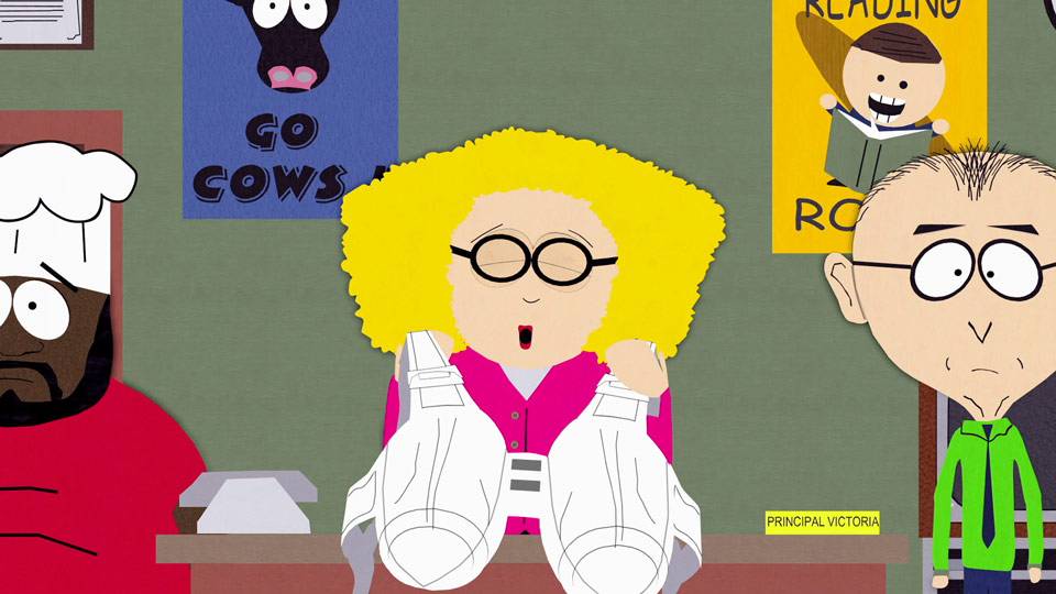 Principal Victoria, Mr. Mackey, chef, Ms. Choksondik, Garrison, gay