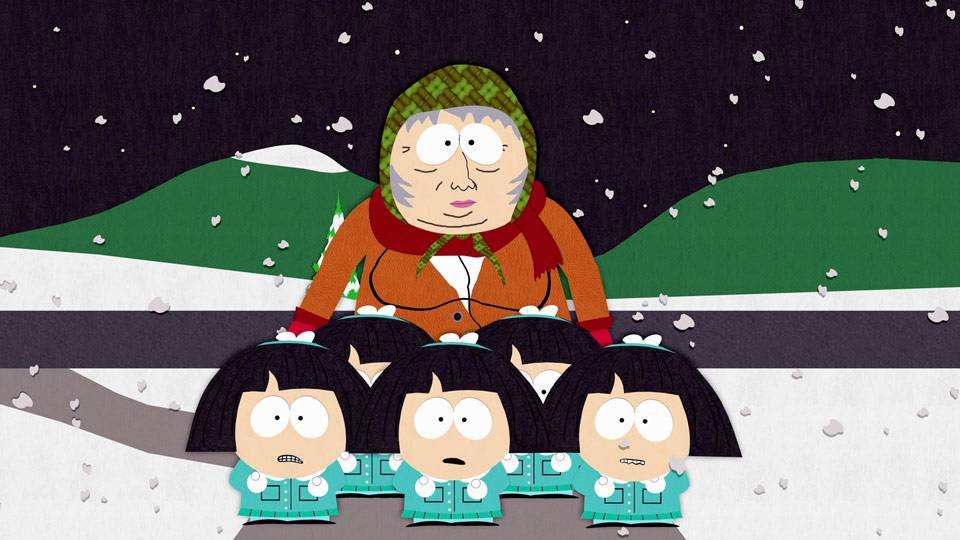 Grandpa Marsh, Stan, Sharon Marsh, Randy Marsh, MacGyver, Romanian, Mrs