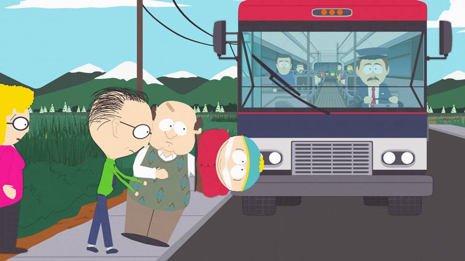 We get a bus. And then we throw Eric Cartman under it. News South