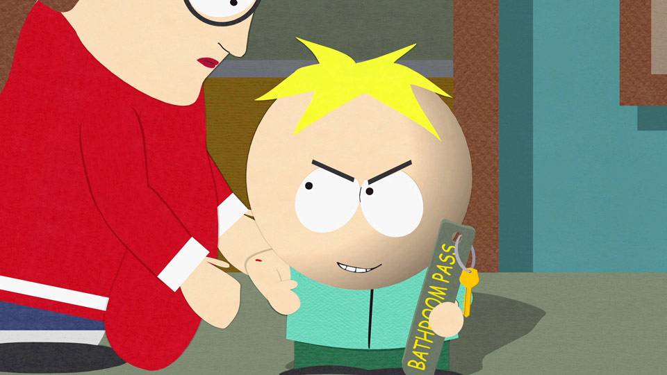 Cartman, Stan, kyle, Ms. Choksondik, Butters, Professor Chaos Chaos in Class South Park