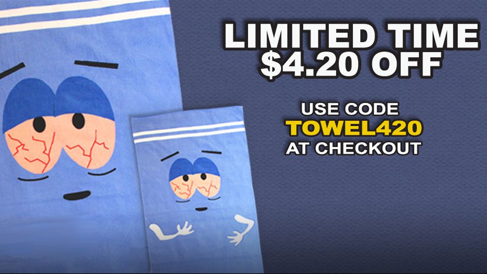 Special 4/20 Sale on “Towelie” Towels! News South Park Studios US