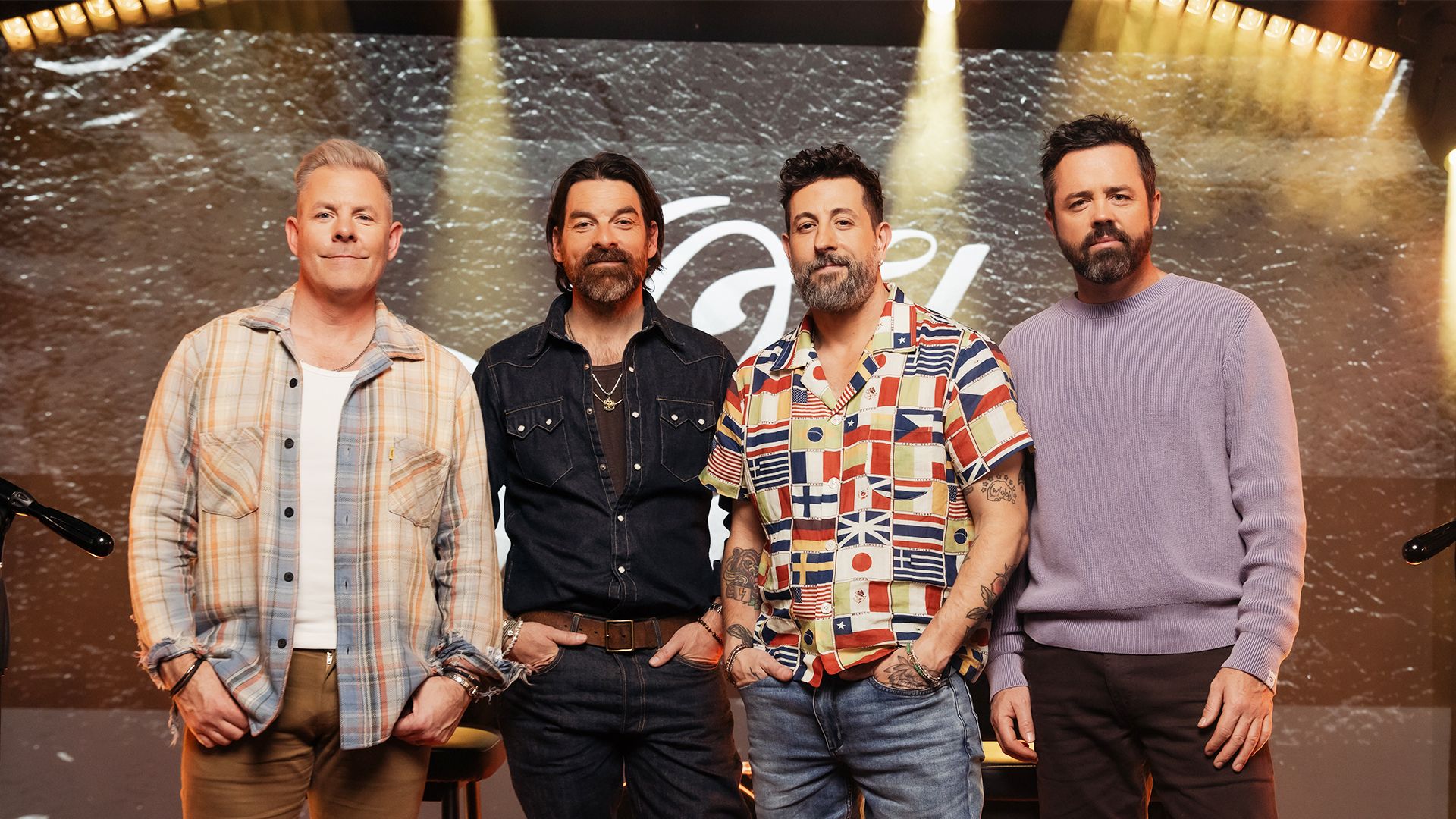 American country music band Old Dominion poses together.